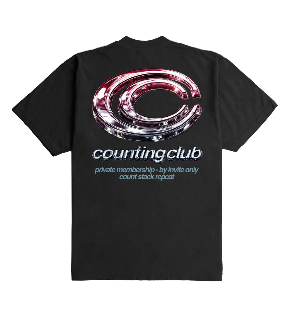 Counting Club Private Membership Ultra Heavyweight T-Shirt Black CC027B | Pro Feet