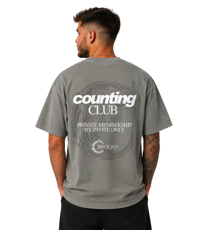 Counting Club Exclusive Membership Ultra Heavyweight T-Shirt Cement CC029C | Pro Feet