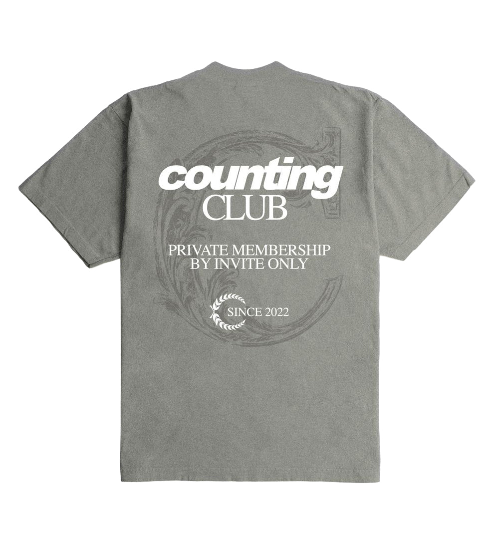 Counting Club Exclusive Membership Ultra Heavyweight T-Shirt Cement CC029C | Pro Feet