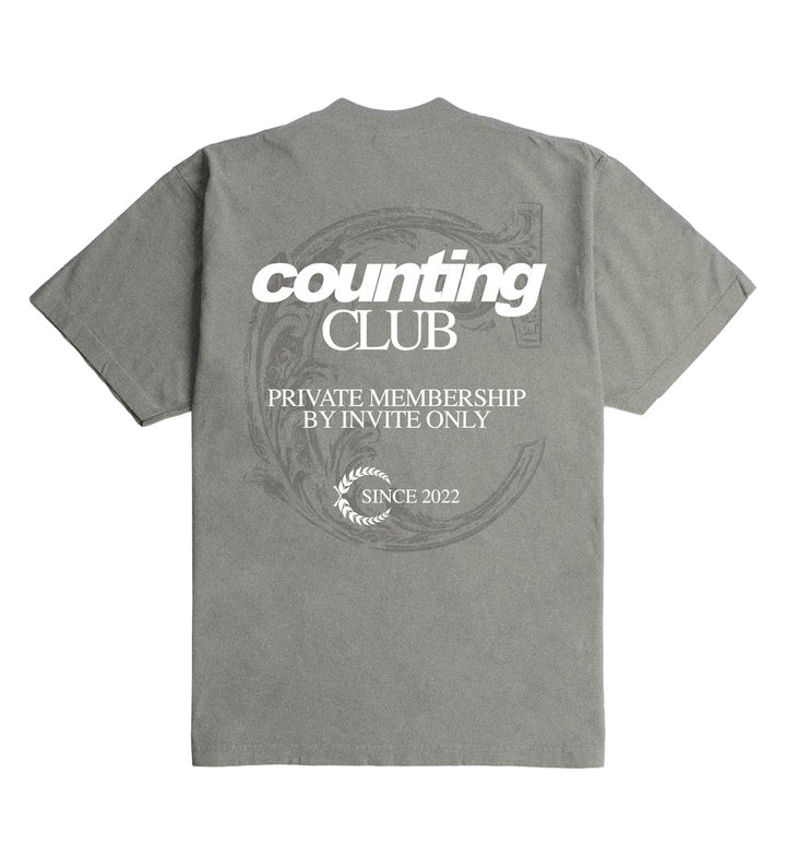 Counting Club Exclusive Membership Ultra Heavyweight T-Shirt Cement CC029C | Pro Feet