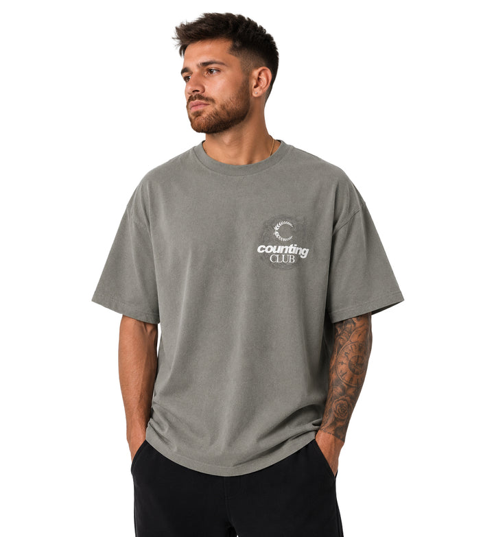 Counting Club Exclusive Membership Ultra Heavyweight T-Shirt Cement CC029C | Pro Feet