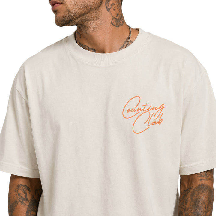 Counting Club Ultra Heavyweight T-Shirt Cream CC031C | Pro Feet