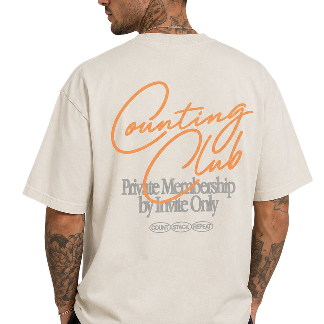 Counting Club Ultra Heavyweight T-Shirt Cream CC031C | Pro Feet