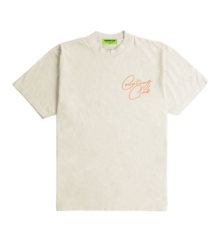 Counting Club Ultra Heavyweight T-Shirt Cream CC031C | Pro Feet