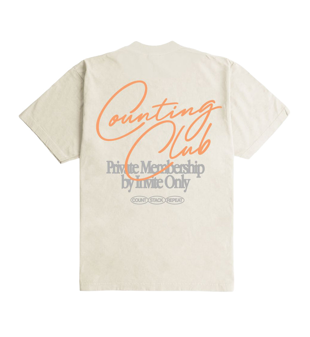 Counting Club Ultra Heavyweight T-Shirt Cream CC031C | Pro Feet