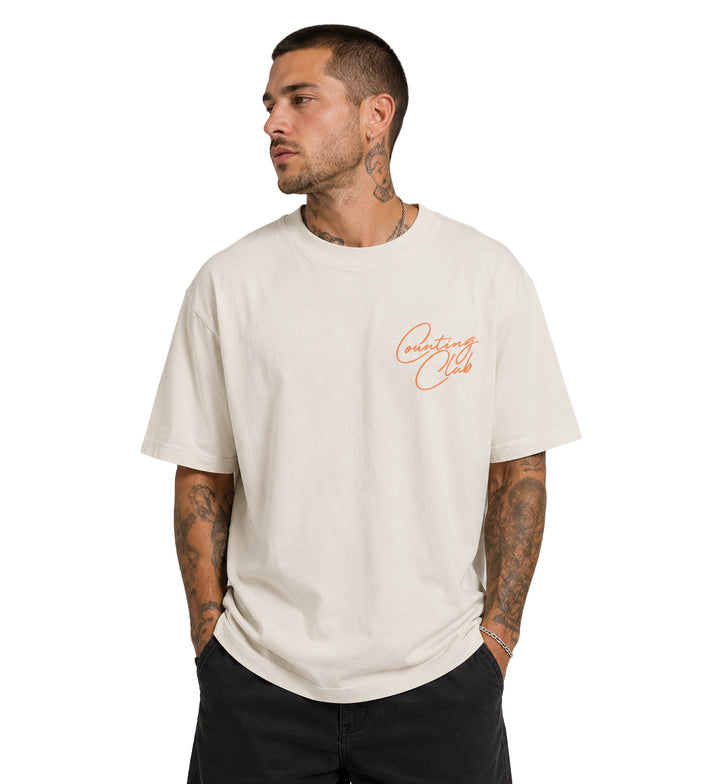 Counting Club Ultra Heavyweight T-Shirt Cream CC031C | Pro Feet