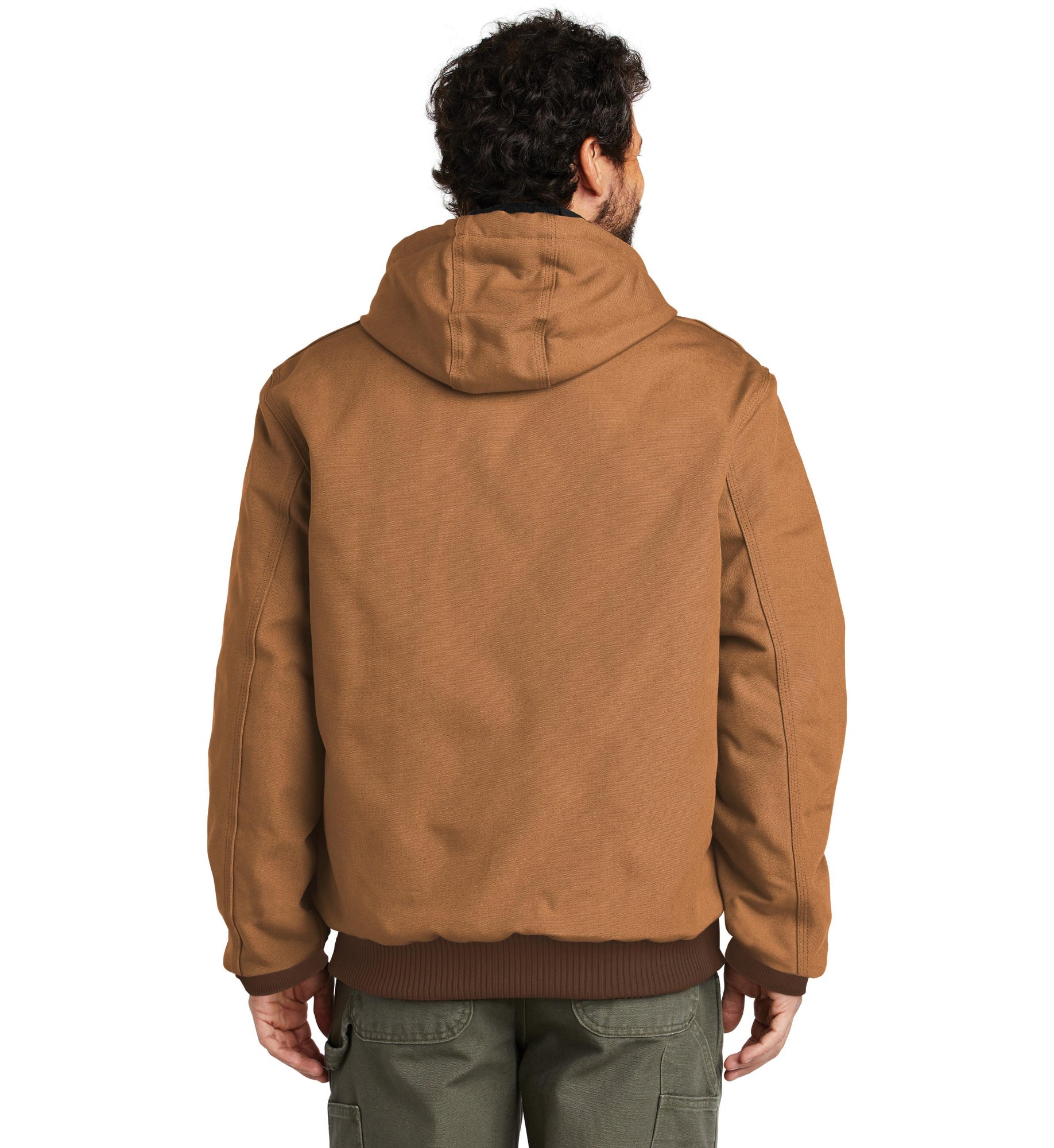 Carhartt Quilted-Flannel-Lined Duck Active Jacket Carhartt Brown CT106677 | Pro Feet