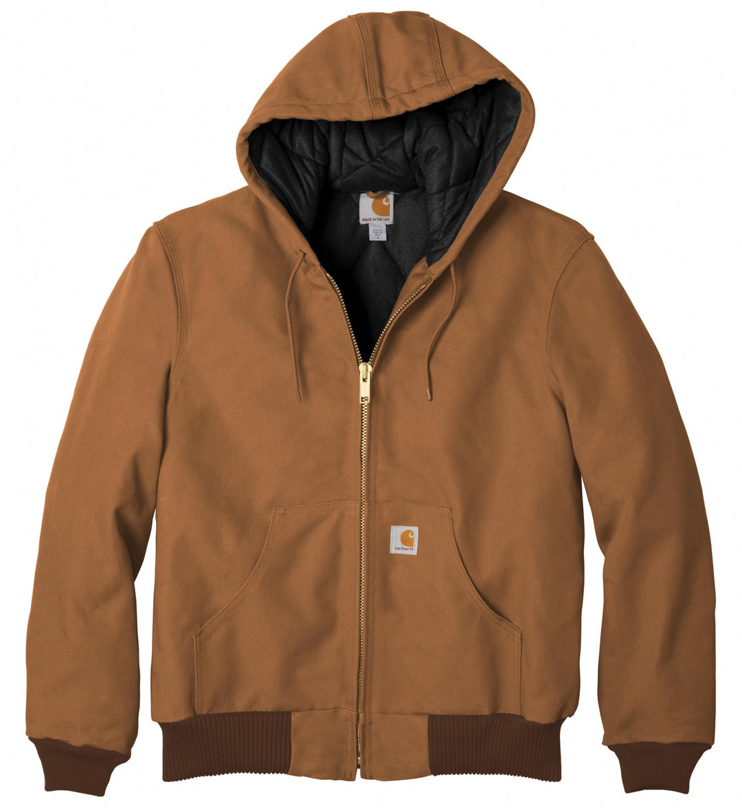Carhartt Quilted-Flannel-Lined Duck Active Jacket Carhartt Brown CT106677 | Pro Feet