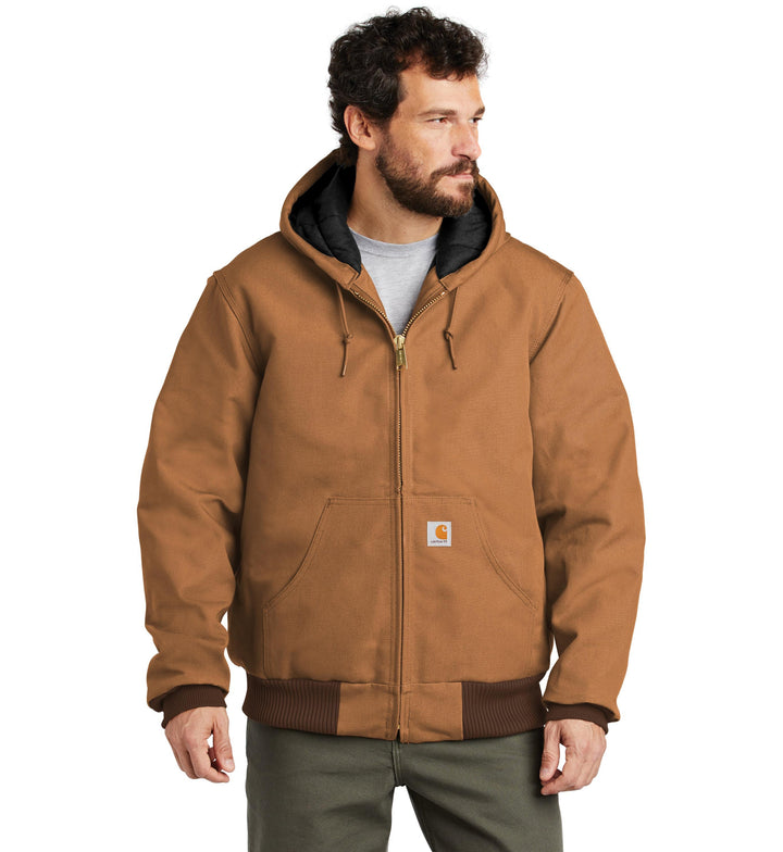 Carhartt Quilted-Flannel-Lined Duck Active Jacket Carhartt Brown CT106677 | Pro Feet