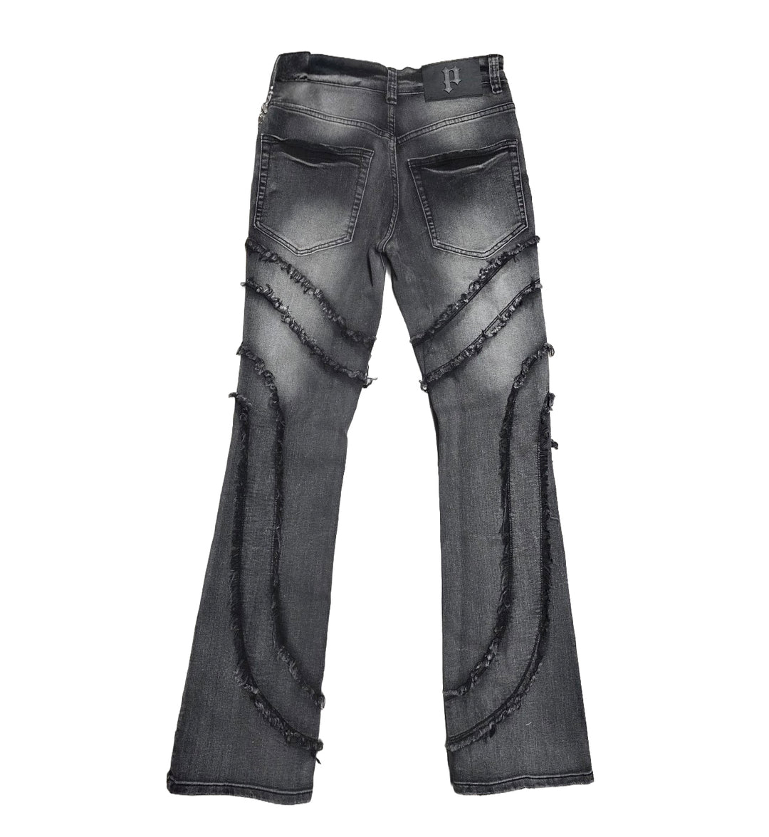 PJ Mark Washed Stacked Denim Jeans Black D25133-BK | Pro Feet