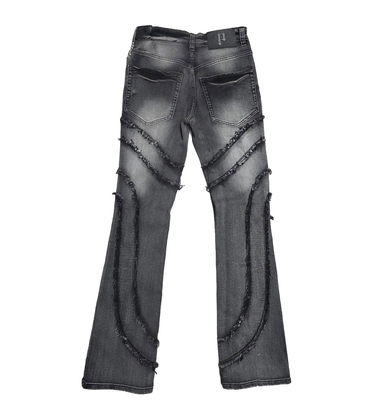 PJ Mark Washed Stacked Denim Jeans Black D25133-BK | Pro Feet