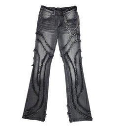 PJ Mark Washed Stacked Denim Jeans Black D25133-BK | Pro Feet