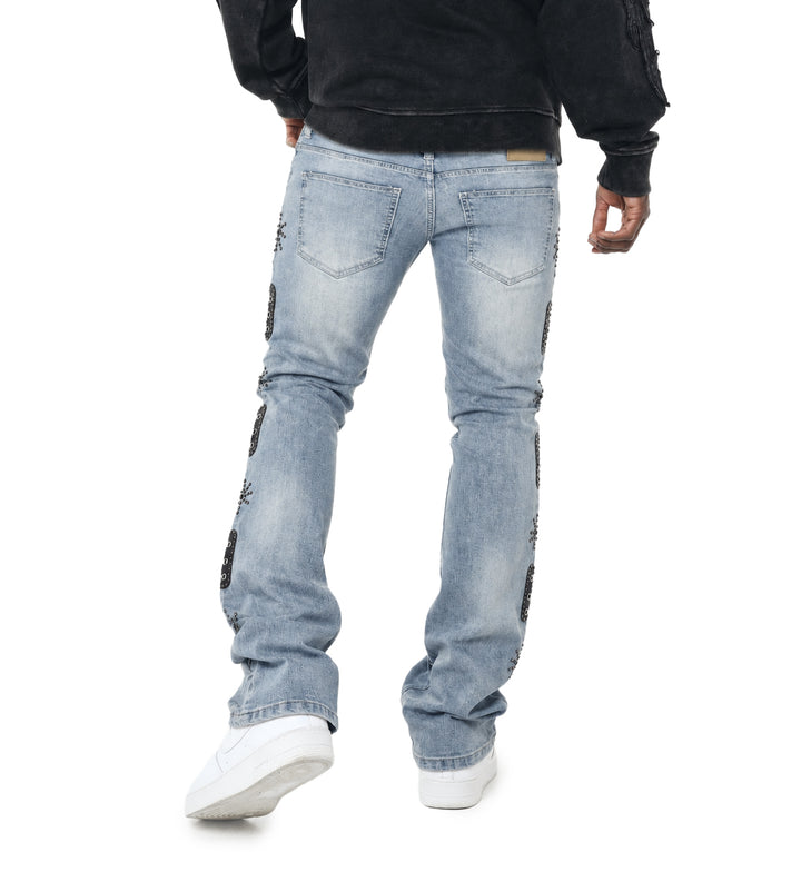 Bleecker &amp; Mercer Bootcut Denim Jeans Light Blue D2556 | Pro Feet