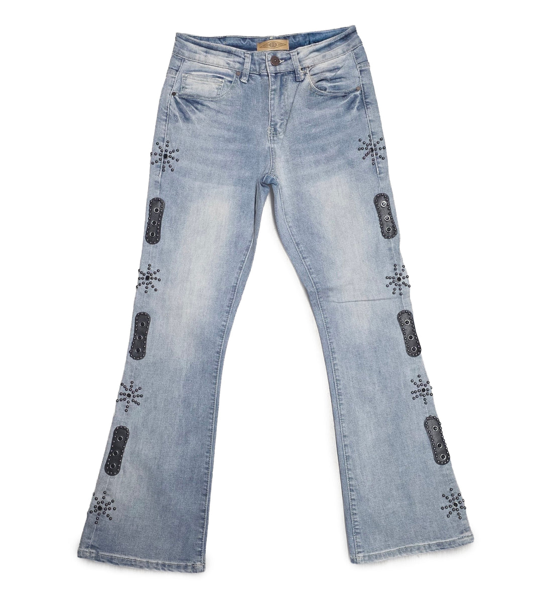 Bleecker &amp; Mercer Bootcut Denim Jeans Light Blue D2556 | Pro Feet