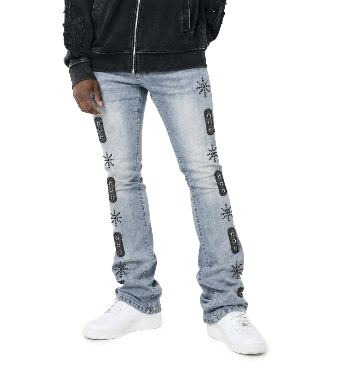Bleecker &amp; Mercer Bootcut Denim Jeans Light Blue D2556 | Pro Feet
