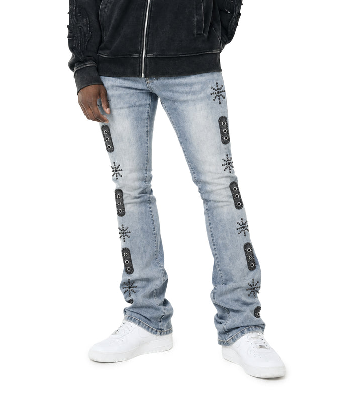 Bleecker &amp; Mercer Bootcut Denim Jeans Light Blue D2556 | Pro Feet