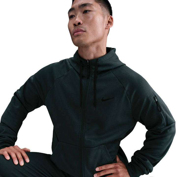 Nike Therma Men’s Therma-FIT Full-Zip Fitness Top Seaweed Black DQ4830-390 | Pro Feet