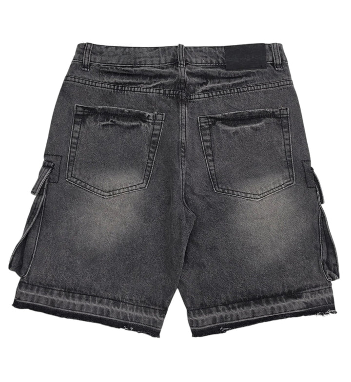 PJ Mark Premium Washed Cargo Shorts Black DS2530 | Pro Feet