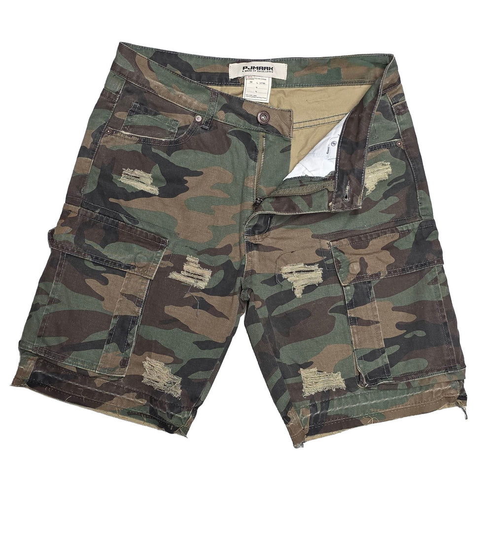 PJ Mark Cargo Shorts Woodland Camo DS2530CAMO | Pro Feet
