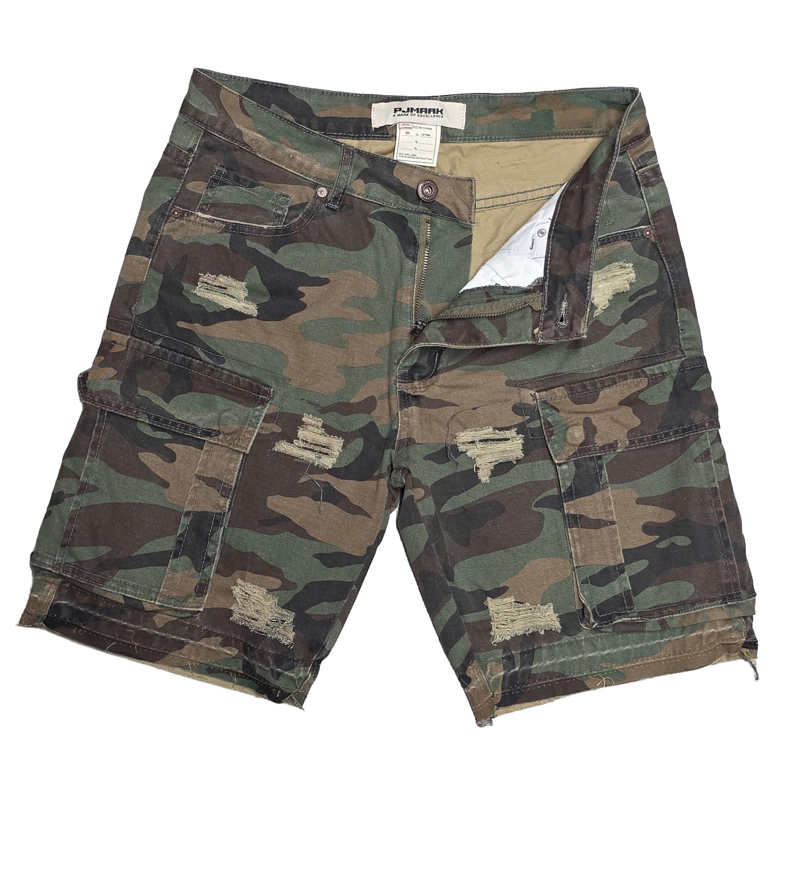 PJ Mark Cargo Shorts Woodland Camo DS2530CAMO | Pro Feet