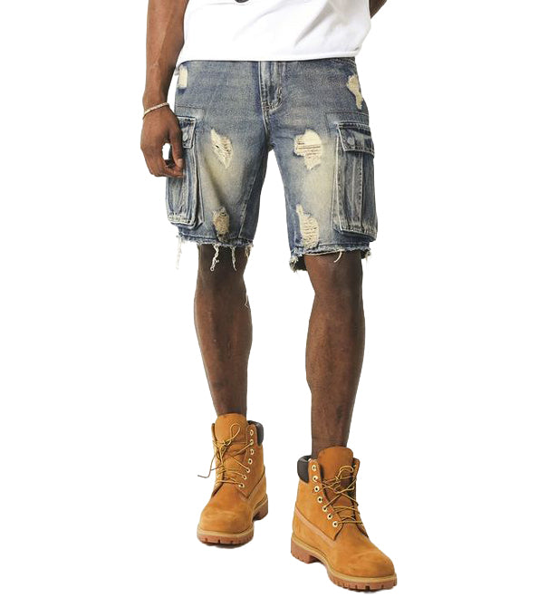 PJ Mark Premium Washed Cargo Shorts Vintage DS2530 | Pro Feet