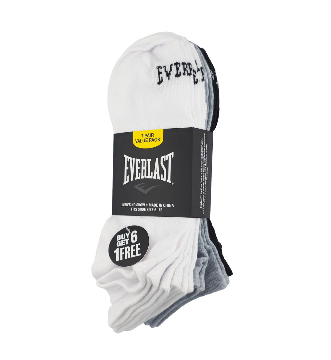 Everlast 7-Pairs Value Pack No-Show Socks