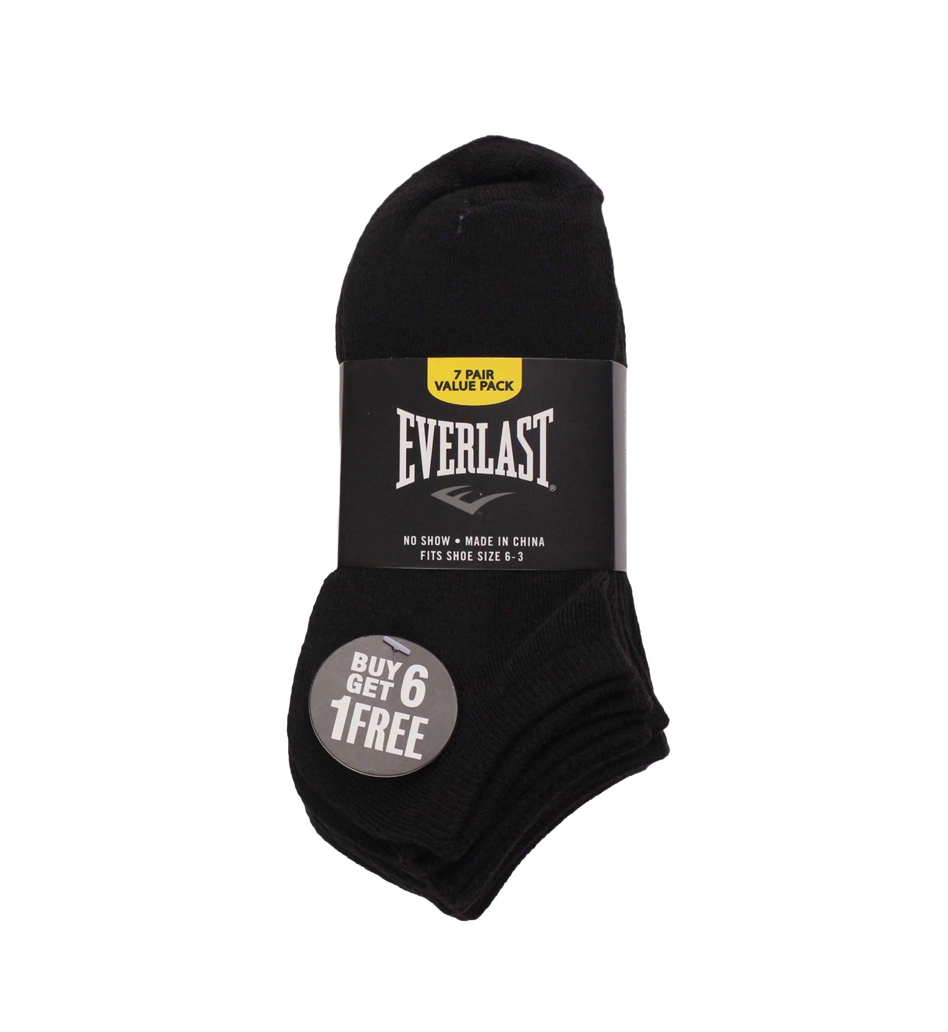Everlast 7-Pairs Value Pack No-Show Socks “Black/White” (EV767SM)