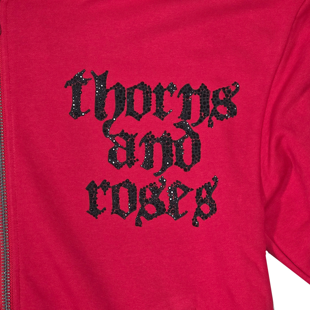 PJ Mark Thorns and Roses Zip-Up Hoodie Red F25131 | Pro Feet