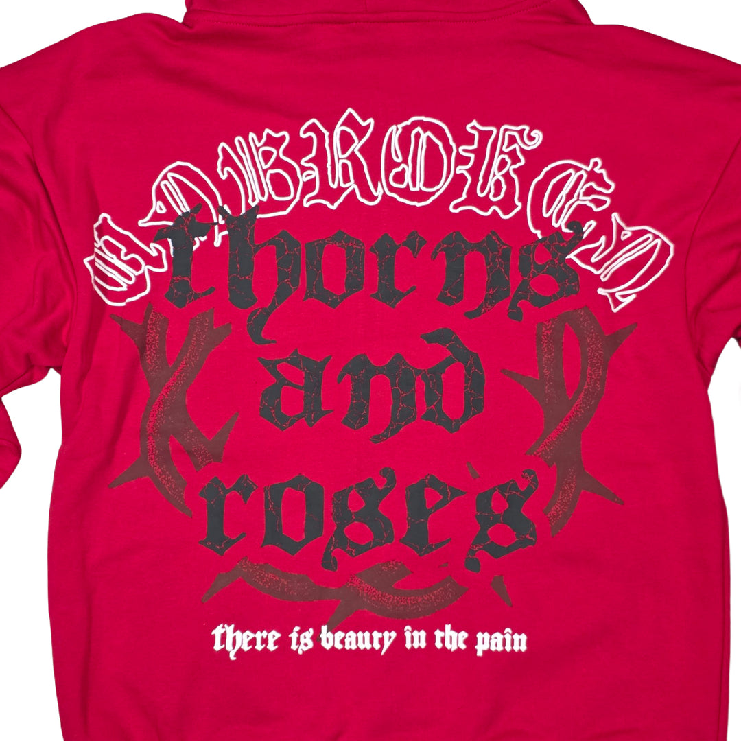 PJ Mark Thorns and Roses Zip-Up Hoodie Red F25131 | Pro Feet
