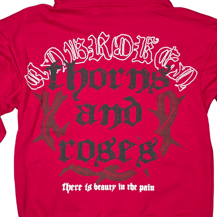 PJ Mark Thorns and Roses Zip-Up Hoodie Red F25131 | Pro Feet