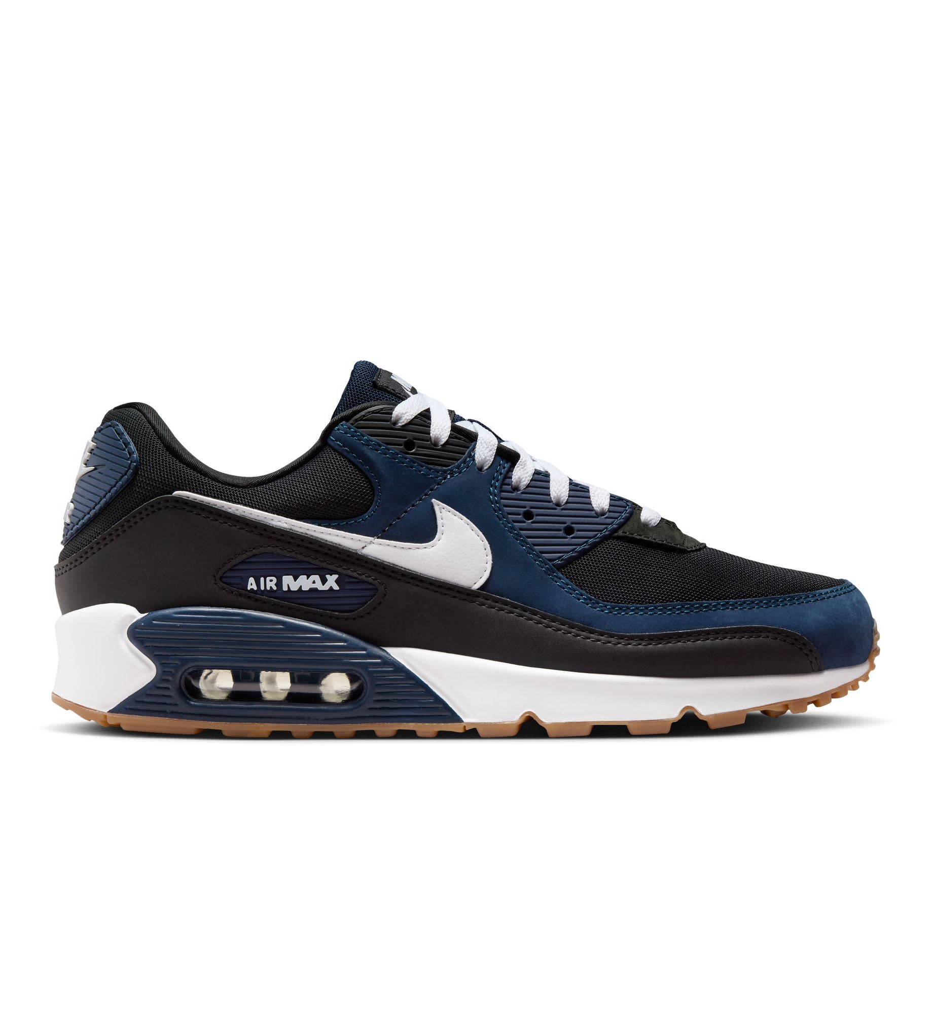Nike Air Max 90 Midnight Navy White Black Gum Med Brown | Pro Feet | FB9658-400