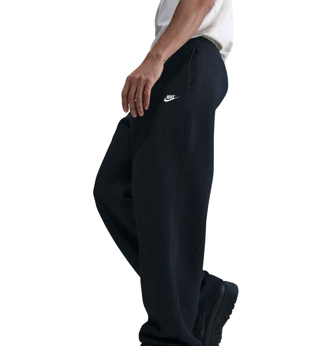 Nike Club Men’s Open-Hem Fleece Pants “Black/Black/White” (FN3730-010)