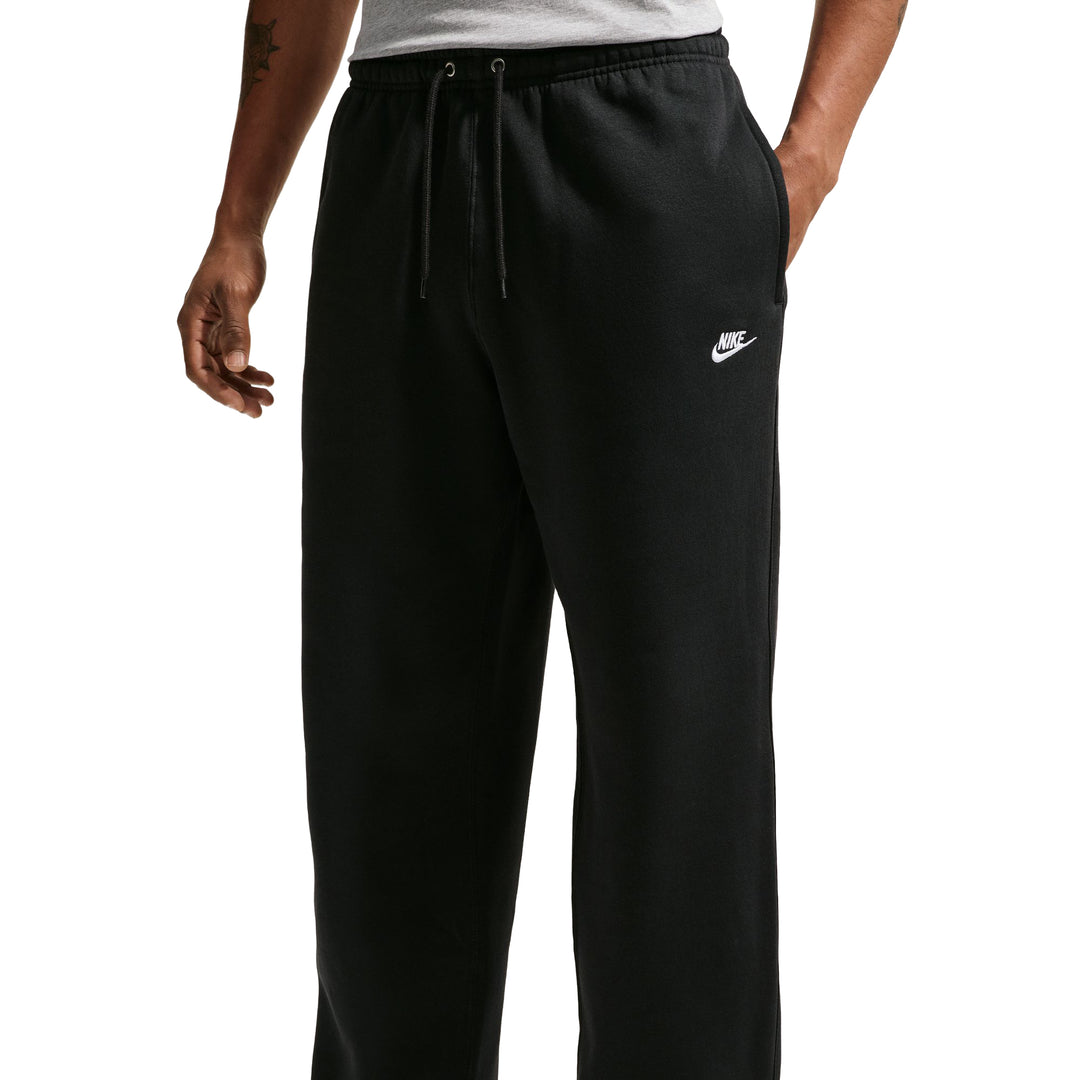 Nike Club Men’s Open-Hem Fleece Pants Black/Black/White FN3730-010 | Pro Feet