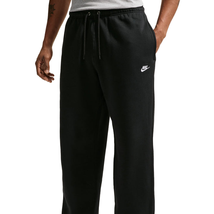 Nike Club Men’s Open-Hem Fleece Pants Black/Black/White FN3730-010 | Pro Feet