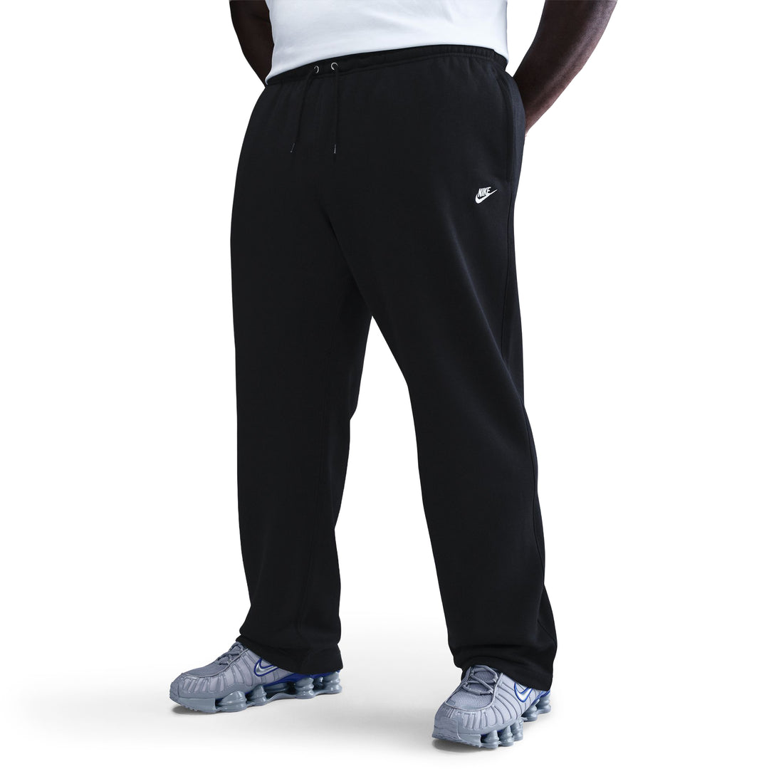Nike Club Men’s Open-Hem Fleece Pants Black/Black/White FN3730-010 | Pro Feet