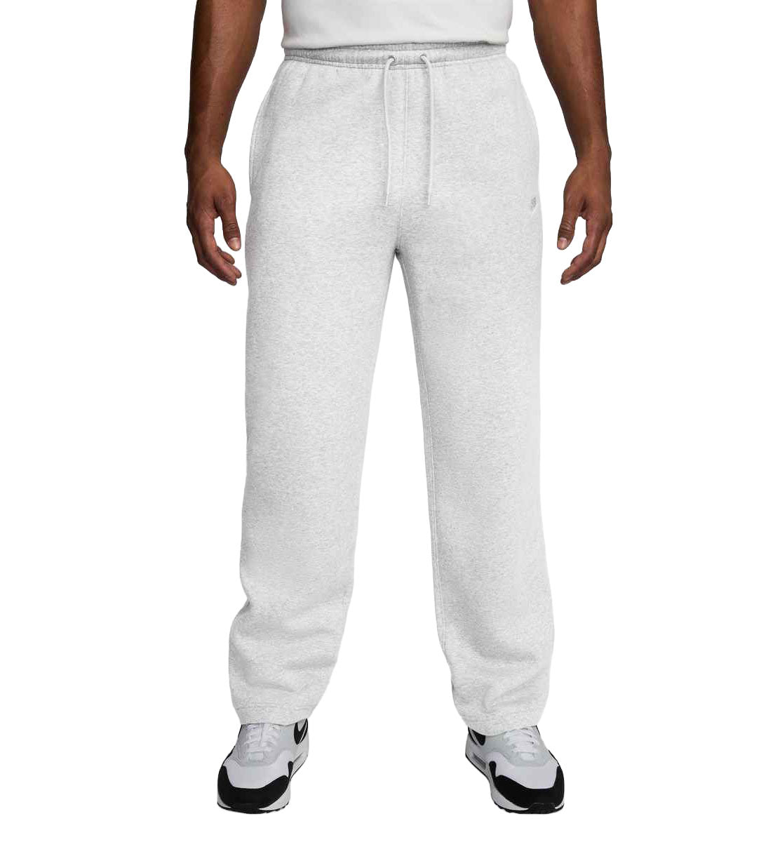 Nike Club Men’s Open-Hem Fleece Pants “Birch Heather/White/White” (FN3730-051)