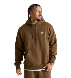 Nike Club Men’s Pullover Fleece Hoodie “Mosswood Brown/Mosswood Brown/White” (FN3859-235)