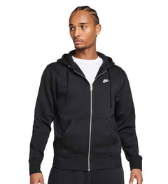 Nike Club Men’s Full-Zip Fleece Hoodie “Black/Black/White” (FN3861-010)