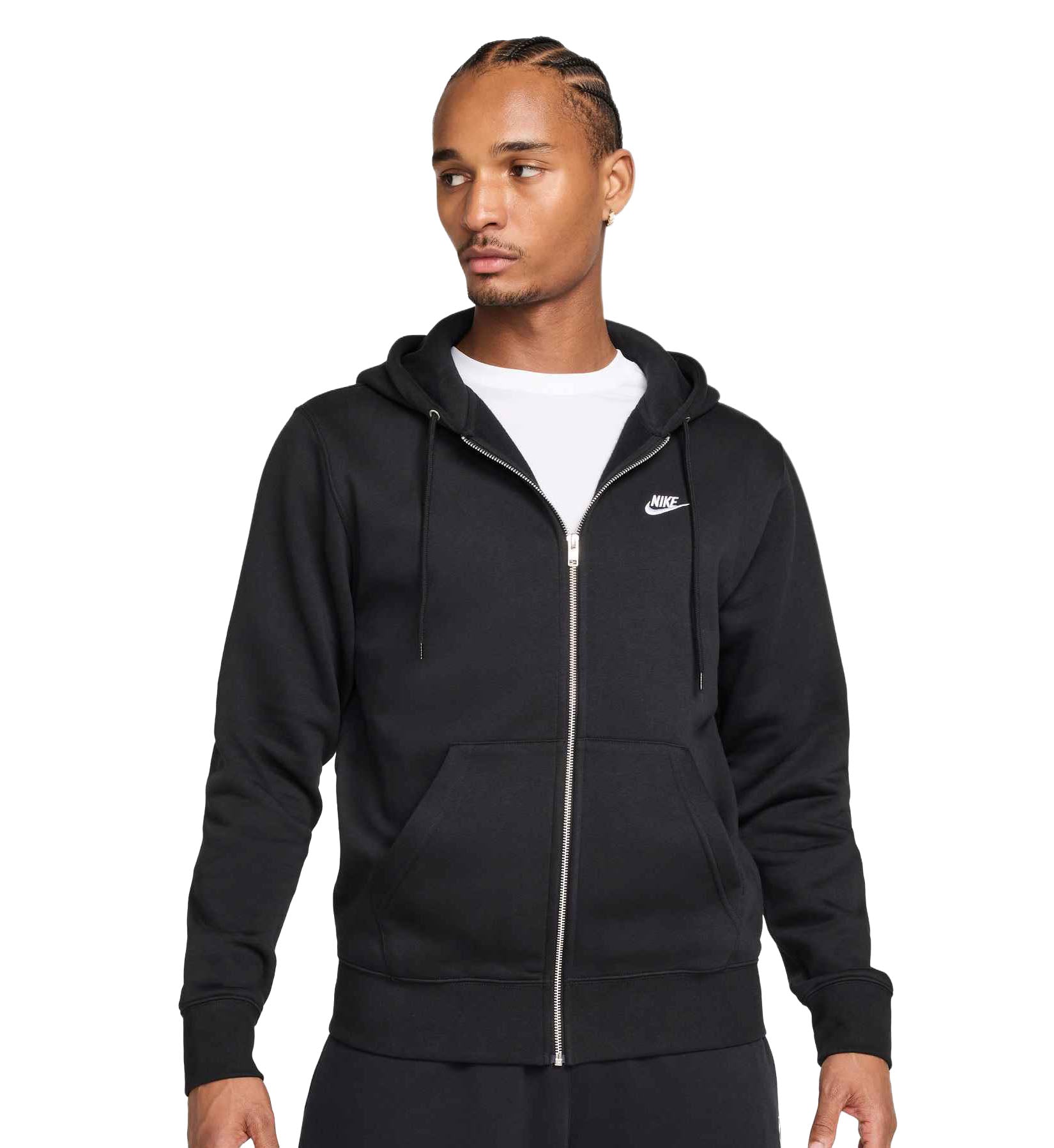 Nike Club Men’s Full-Zip Fleece Hoodie “Black/Black/White” (FN3861-010)