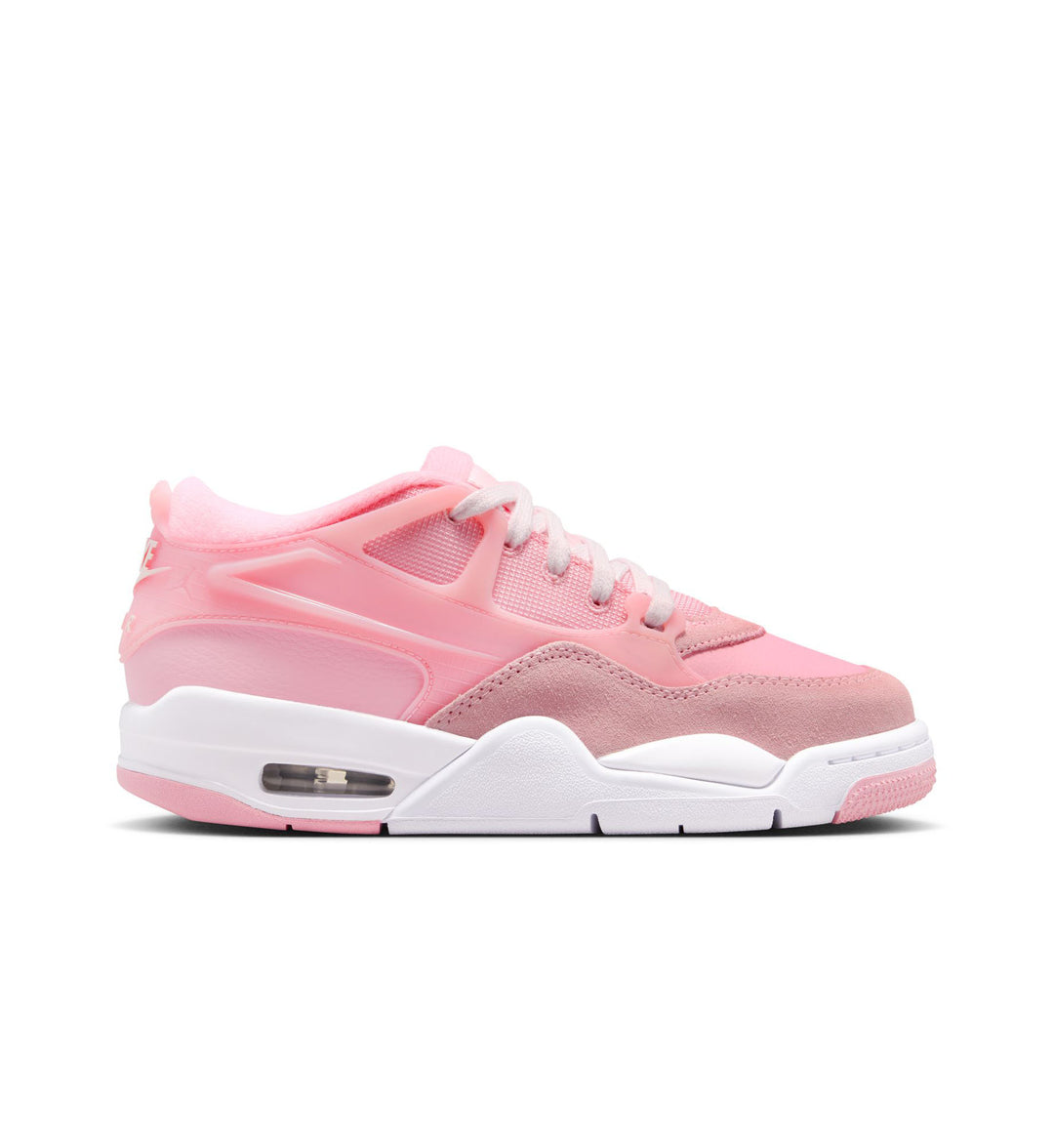 Soft pink Nike Air Jordan 4 RM GS on white background