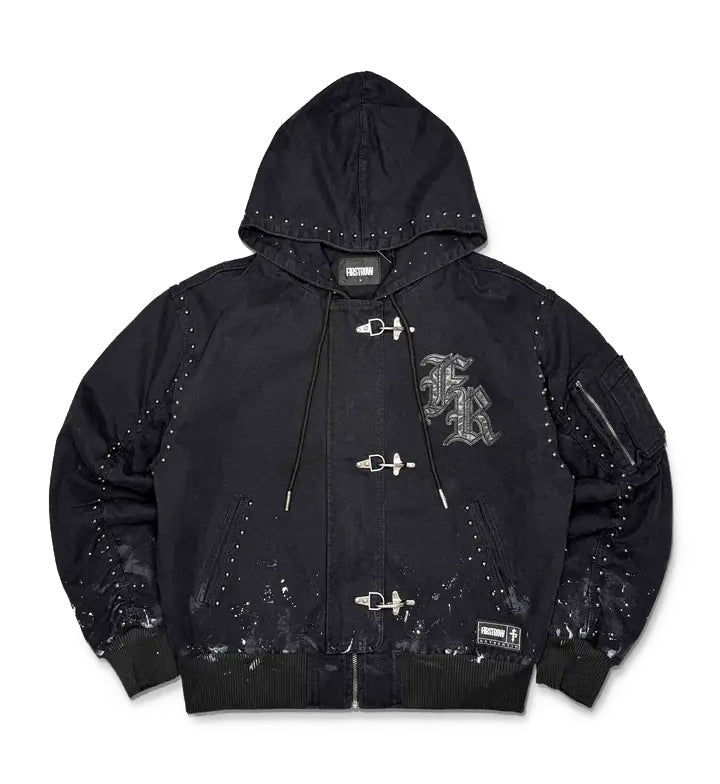 First Row Studded Clasp Jacket Black FRJ2141A | Pro Feet