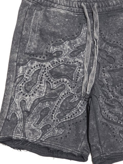 PJ Mark Acid-Washed F. Terry Shorts – Black FS25141 | Pro Feet