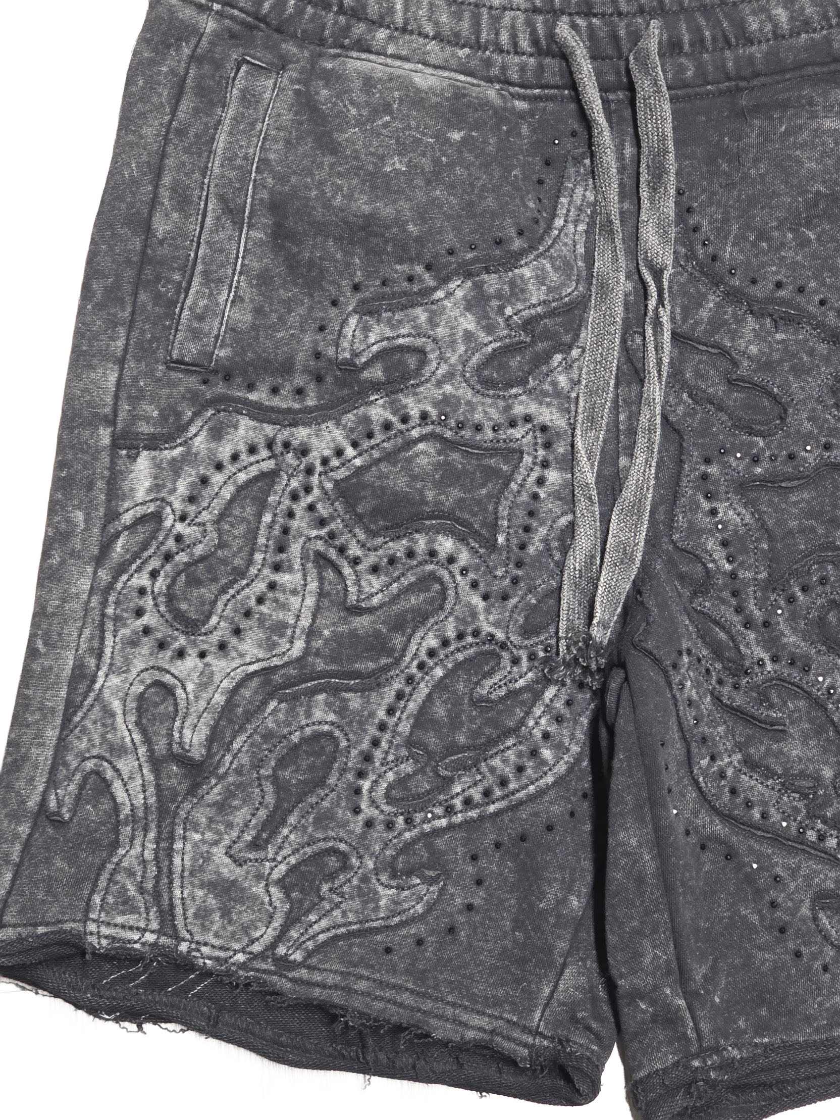 PJ Mark Acid-Washed F. Terry Shorts – Black FS25141 | Pro Feet