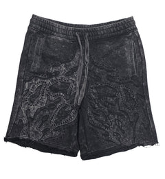 PJ Mark Acid-Washed F. Terry Shorts – Black FS25141 | Pro Feet