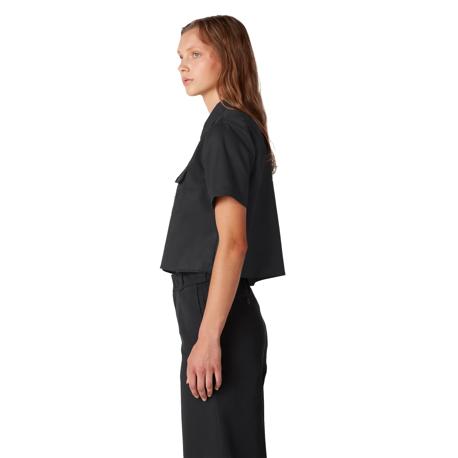 Dickies Women’s Cropped Work Shirt Black FS573 | Pro Feet