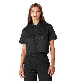 Dickies Women’s Cropped Work Shirt Black FS573 | Pro Feet