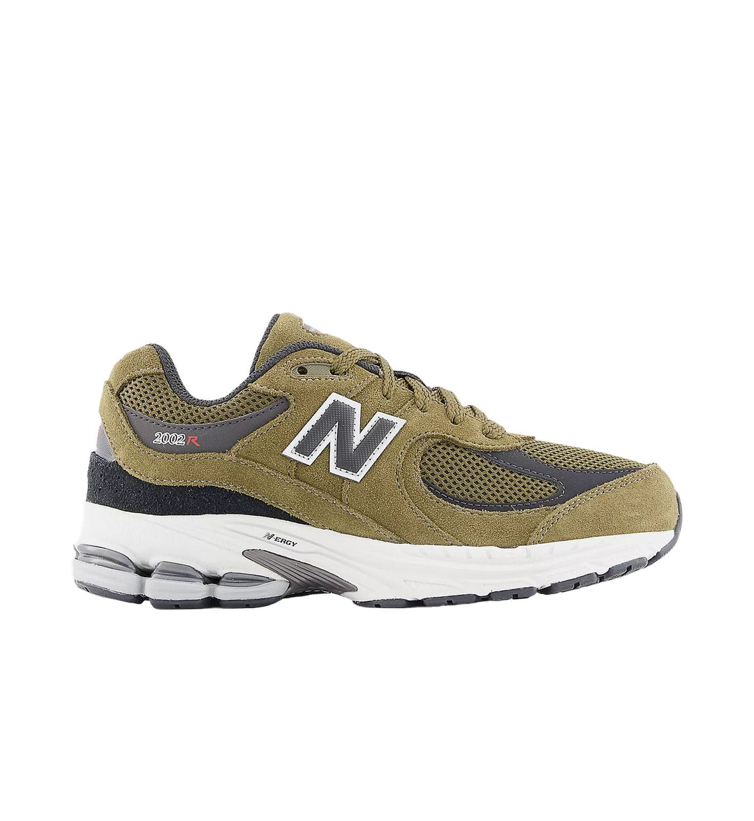 Woodland New Balance 2002R Grade school sneaker with New Balance logo on a white background