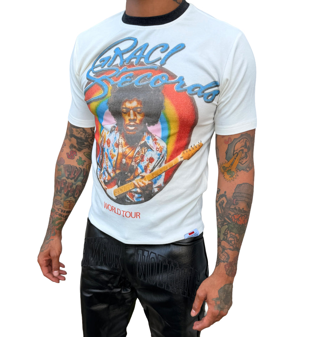 THNX FOR NOTHING Graci Records Ringer Tee White GRACITEE | Pro Feet