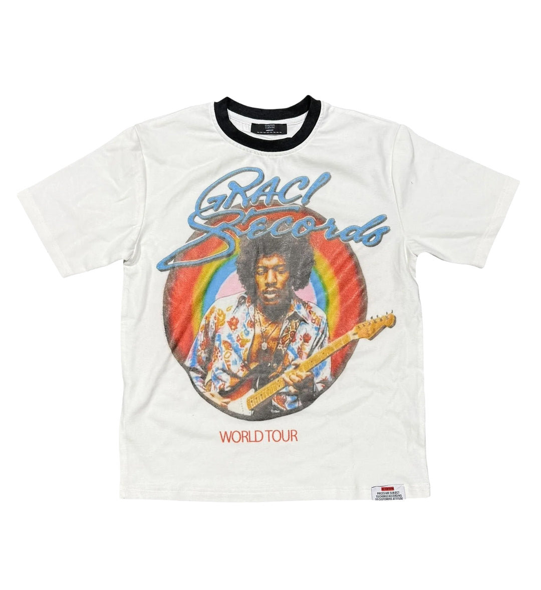 THNX FOR NOTHING Graci Records Ringer Tee White GRACITEE | Pro Feet