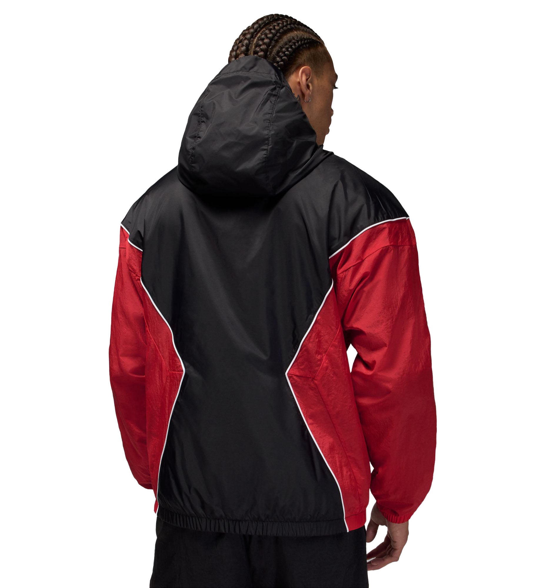 Jordan Brooklyn Men’s Hooded Draft Jacket “Black/Gym Red/White/White” (HF9333-013)
